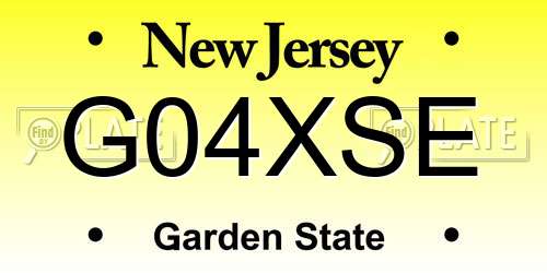 G04XSE New Jersey License Plate