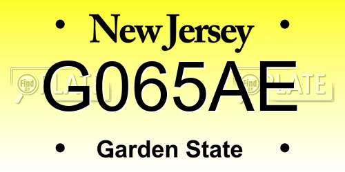 G065AE New Jersey License Plate