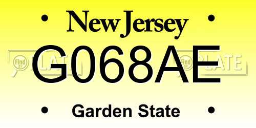 G068AE New Jersey License Plate
