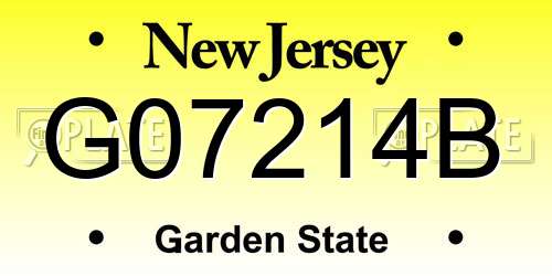 G07214B New Jersey License Plate