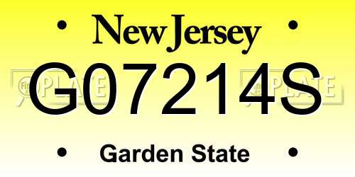 G07214S New Jersey License Plate
