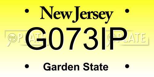 G073IP New Jersey License Plate