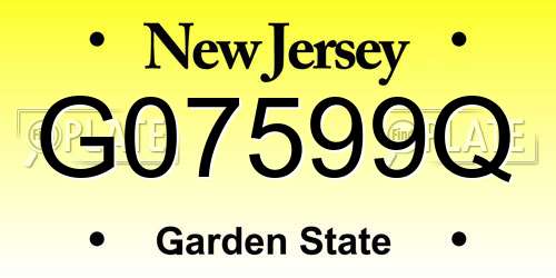 G07599Q New Jersey License Plate