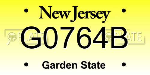 G0764B New Jersey License Plate
