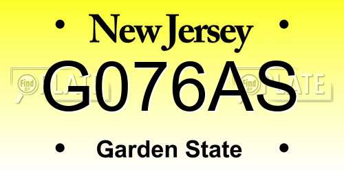 G076AS New Jersey License Plate