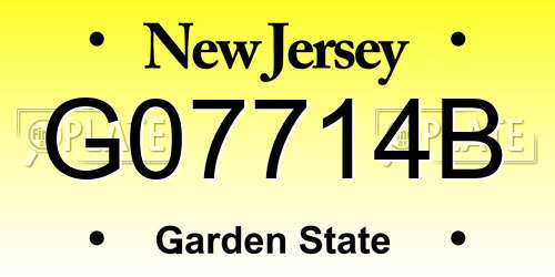 G07714B New Jersey License Plate