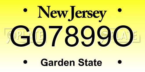 G07899O New Jersey License Plate