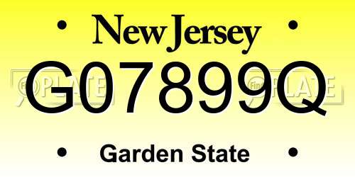 G07899Q New Jersey License Plate
