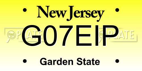 G07EIP New Jersey License Plate