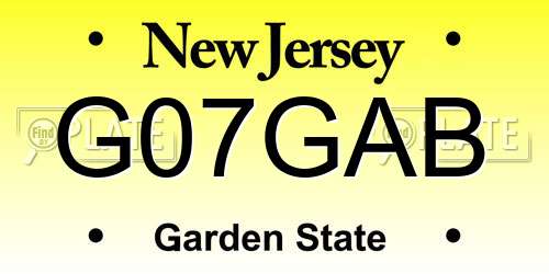 G07GAB New Jersey License Plate