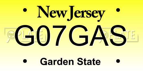 G07GAS New Jersey License Plate