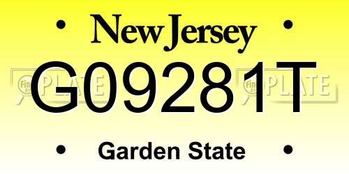 G09281T New Jersey License Plate