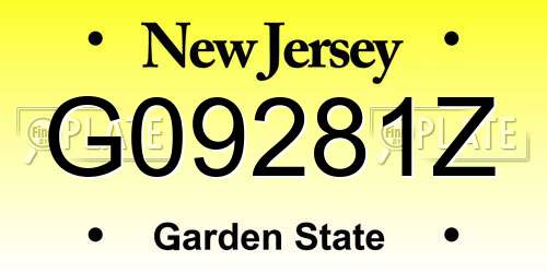 G09281Z New Jersey License Plate