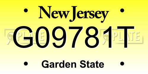 G09781T New Jersey License Plate