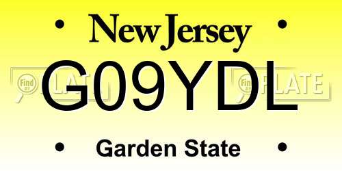 G09YDL New Jersey License Plate