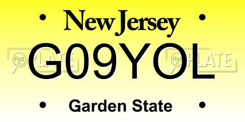 G09YOL New Jersey License Plate