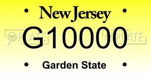 G10000 New Jersey License Plate