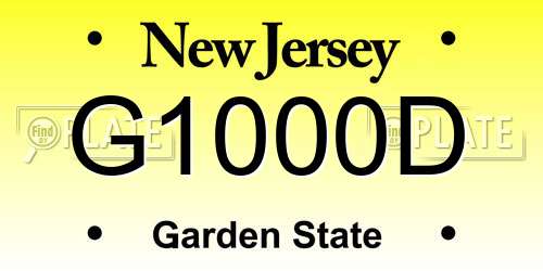 G1000D New Jersey License Plate