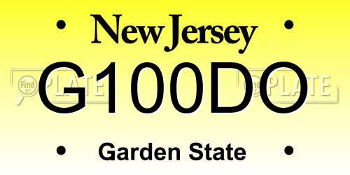 G100DO New Jersey License Plate