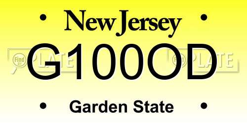 G100OD New Jersey License Plate