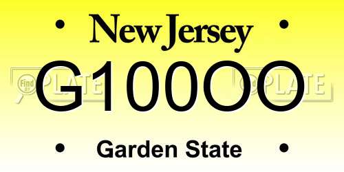 G100OO New Jersey License Plate