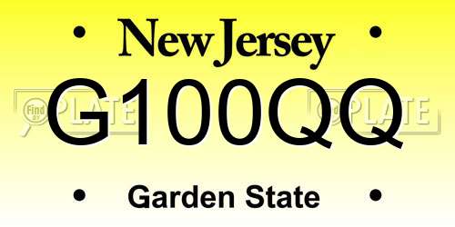 G100QQ New Jersey License Plate