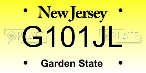 G101JL New Jersey License Plate