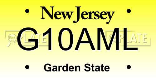 G10AML New Jersey License Plate