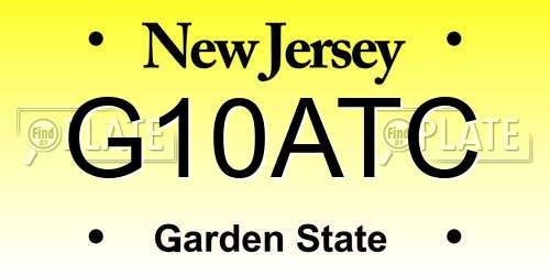 G10ATC New Jersey License Plate
