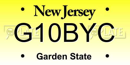 G10BYC New Jersey License Plate