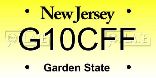 G10CFF New Jersey License Plate