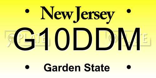 G10DDM New Jersey License Plate
