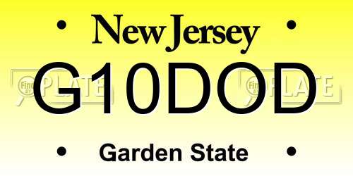 G10DOD New Jersey License Plate