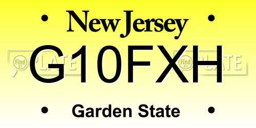 G10FXH New Jersey License Plate