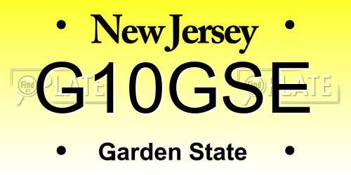 G10GSE New Jersey License Plate