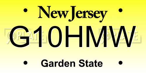 G10HMW New Jersey License Plate