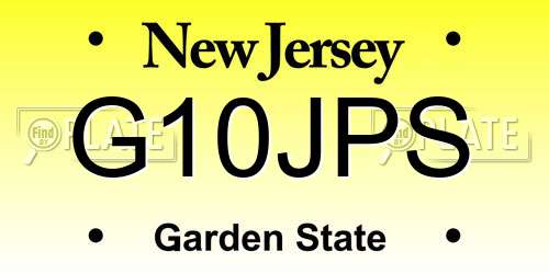 G10JPS New Jersey License Plate