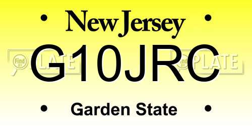 G10JRC New Jersey License Plate