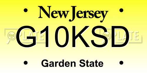 G10KSD New Jersey License Plate