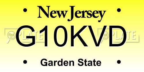 G10KVD New Jersey License Plate