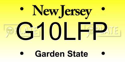 G10LFP New Jersey License Plate