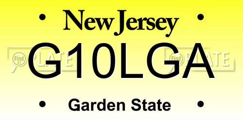 G10LGA New Jersey License Plate