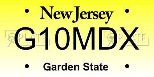 G10MDX New Jersey License Plate