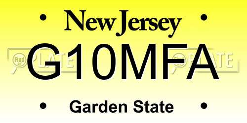 G10MFA New Jersey License Plate