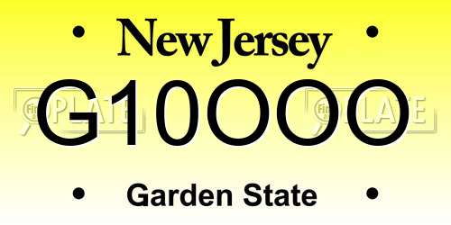 G10OOO New Jersey License Plate