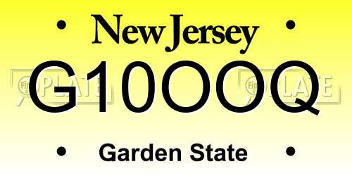 G10OOQ New Jersey License Plate