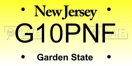 G10PNF New Jersey License Plate
