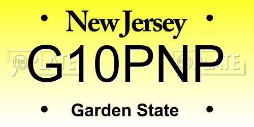 G10PNP New Jersey License Plate