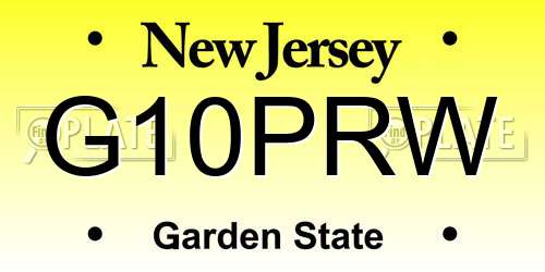 G10PRW New Jersey License Plate