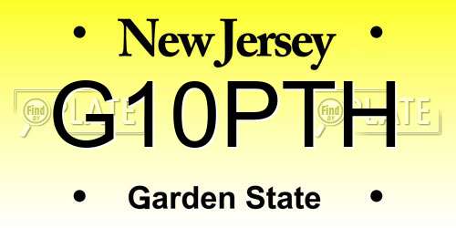 G10PTH New Jersey License Plate
